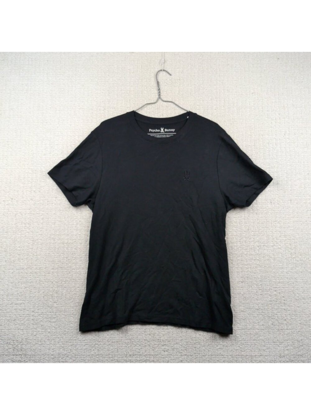 Psycho Bunny Pima Cotton Tee Size 5 All Black Embroidered Bunny Logo Streetwear